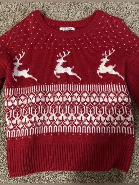 Cozy Red Reindeer Christmas Sweater